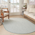 Nourison Home Courtyard Ivory Aqua 5' x 8' Oval Area Rug - Easy Clean, Non Shedding, Bed Room, Living Room, Dining Room, Kitchen (5' x 8' Oval)