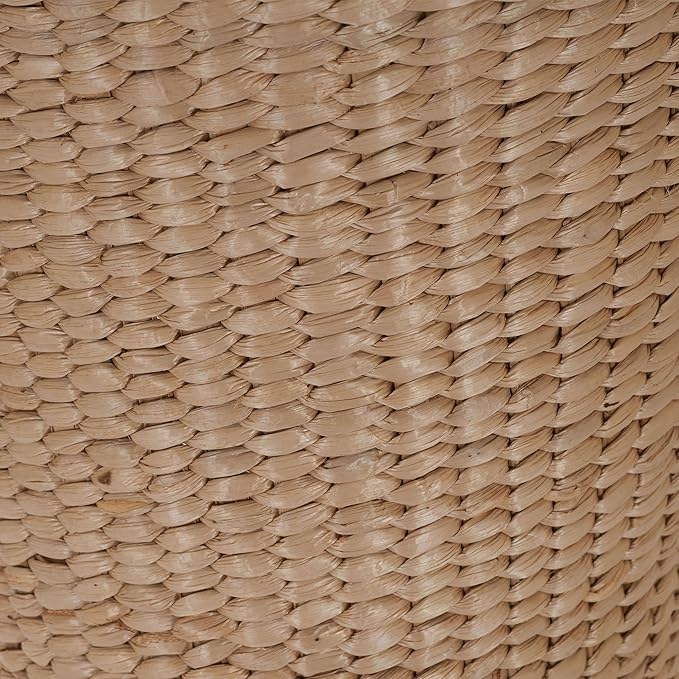 Household Essentials Handwoven Cattail Wicker Waste Basket, Natural