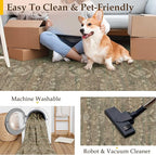 6x9 Brown Area Rug for Living Room Washable Vintage Distressed Carpet Large Bedroom Low Pile Non Slip Indoor Soft Retro Throw Accent Rug Office Kitchen Bathroom Dining Room