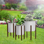 Sorbus Adjustable Metal Plant Stand – Mid Century Style Flower Pot Holder, 10 to 16 Inches Planter Stand for Modern Home Décor, Houseplants – Plant & Pot NOT INCLUDED (Brown, 1 Pack)