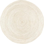 nuLOOM 4 Round Rigo Jute Hand Woven Area Rug, Off White, Solid Farmhouse Design, Natural Fiber, For Bedroom, Living Room, Dining Room, Hallway, Office, Kitchen, Entryway