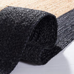 SAFAVIEH Natural Fiber Collection Accent Rug - 3' x 5', Natural & Black, Handmade Flat Weave Boho Farmhouse Rustic Border Jute, Ideal for High Traffic Areas in Entryway, Living Room, Bedroom (NFB852Z)