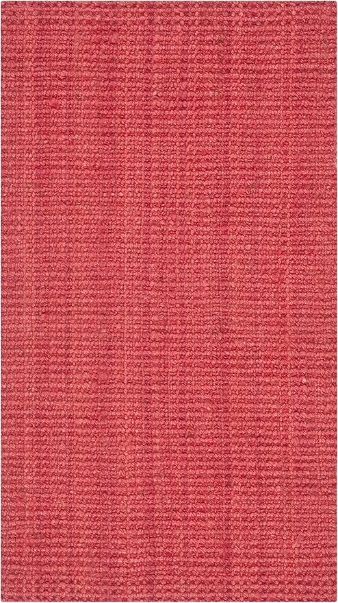 SAFAVIEH Natural Fiber Collection Accent Rug - 2' x 3', Red, Handmade Farmhouse Jute, Ideal for High Traffic Areas in Entryway, Living Room, Bedroom (NF730D)