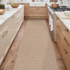 Easy Jute Rug 2.5x8: Indoor Outdoor Natural Boho Area Rugs for Hallway Patio Non Slip - Farmhouse Neutral Contemporary Carpet Mat for Entryway Kitchen Laundry Room Bedroom Washable