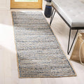 SAFAVIEH Cape Cod Collection 2'3" x 14' Natural/Blue CAP250A Handmade Flatweave Jute Entryway Foyer Living Room Kitchen Runner Rug