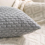 Set of 4 Grey Decorative Throw Pillow Covers 18x18 Inch Corduroy Pillow Covers for Bed Couch Sofa Living Room Soft Square Cushion Cases