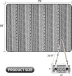 Picnic Blankets Outdoor Extra Large-Waterproof Picnic Blanket with Shoulder Carry Strap | Machine Washable Picnic Mat with Sandproof Backing for Park , Grass, Camping, Hiking, Concerts (Black)