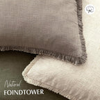 Foindtower Set of 2 Decorative Linen Fringe Lumbar Throw Pillow Covers Boho Farmhouse Cushion Cover with Tassels Soft Accent Pillowcase for Couch Sofa Bed Living Room Home Decor,12×24 Inch,Brown Tan
