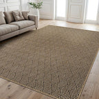 Easy Jute Rugs 4x6 Herringbone Natural Color Living Room Indoor Outdoor Area Rug for Patio and Kitchen Rug High Traffic Washable Easy to Clean Solid Boho Woven Design Carpet (4 x 6)
