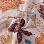 Boho Throw Blanket Full Size, Soft Cozy Cotton Muslin Quilt Blanket for Bed Decor, Floral Patterned Couch Sofa Chair Cover, Vintage Farmhouse Cottage Tapestry Woven Blanket, Coral&Green