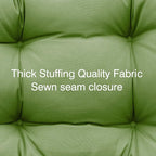 QILLOWAY Outdoor Seat/Back Chair Cushion Tufted Pillow, Spring/Summer Seasonal Replacement Cushions - Set of 2 (Dark Green)