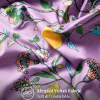MUSSEL Light Purple Floral Pillow Covers 12x20 Set of 2, Velvet Wild Flower Plant Throw Pillows Case, Square Farmhouse Decor Cushion Covers for Home Sofa Bed Couch