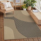 Modern Rainbow Easy Jute Rug 3x5 Washable Indoor Outdoor Area Rugs for Living Room Black Entryway Carpet Farmhouse Non Slip Throw Kitchen Carpet for Porch Patio Courtyard Bedroom
