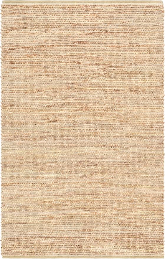 SAFAVIEH Area Rug 5x8 - Cape Cod Collection - Yellow & Natural, Handmade Jute & Cotton, Ideal for Living Room, Bedroom, Dining Space (CAP236C)