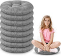 Fumete 8 Pcs 16 Inch Round Floor Cushions for Kids and Toddlers, Flexible Seating Classroom Furniture Floor Pillow for Home, Daycare, Preschool, Yoga and Meditation (Gray)