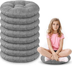 Fumete 8 Pcs 16 Inch Round Floor Cushions for Kids and Toddlers, Flexible Seating Classroom Furniture Floor Pillow for Home, Daycare, Preschool, Yoga and Meditation (Gray)