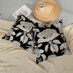 Black Pillow Covers 20x20 Inch Set of 2 Vintage Boho Floral Hydrangea Herbs Botanical Throw Pillows Outdoor Flower Decoration Pillowcase Linen Farmhouse Cushion Case Decorative for Couch Sofa