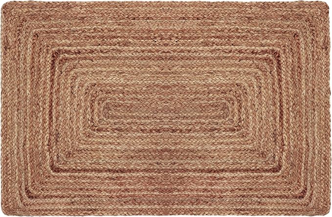COTTON CRAFT Jute Rug - Braided 100% Jute Door Mat - Woven Neutral Reversible Small Rug - Entryway Kitchen Living Room Bedroom Bathroom Farmhouse Rustic Boho Door Mat Throw Carpet - 22x34 - Natural