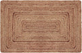 COTTON CRAFT Jute Rug - Braided 100% Jute Door Mat - Woven Neutral Reversible Small Rug - Entryway Kitchen Living Room Bedroom Bathroom Farmhouse Rustic Boho Door Mat Throw Carpet - 22x34 - Natural
