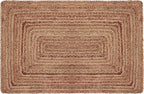 COTTON CRAFT Jute Rug - Braided 100% Jute Door Mat - Woven Neutral Reversible Small Rug - Entryway Kitchen Living Room Bedroom Bathroom Farmhouse Rustic Boho Door Mat Throw Carpet - 22x34 - Natural