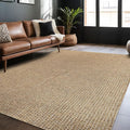 Easy Jute Rugs 5x7 Natural Color Living Room Indoor Outdoor Area Rug for Farmhouse Patio and Kitchen Rug High Traffic Washable Easy to Clean Solid Boho Woven Design Outside Carpet (5 x 7)