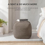 Anji Mountain Pouf Ottoman Foot Rest, Handmade Ottoman Pouf, Comfortable Foot Stool, Decorative Floor Seating for Living Room Decor, Bedroom & Home Décor Accent - Mocha Bisque
