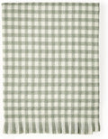 CREVENT Farmhouse Boho Knitted Throw Blanket for Couch Sofa Chair Bed Home Decoration, Soft Warm Cozy Light Weight for Spring Summer Fall (50''X60'' Plaid Green)