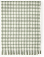 CREVENT Farmhouse Boho Knitted Throw Blanket for Couch Sofa Chair Bed Home Decoration, Soft Warm Cozy Light Weight for Spring Summer Fall (50''X60'' Plaid Green)