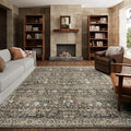 6x9 Washable Rug Vintage Fade Resistant Boho Distressed Non-Slip Indoor Large Carpet Low Pile Lightweight & High-Traffic Safe for Bedroom, Dorm, Playroom - Farmhouse Decor