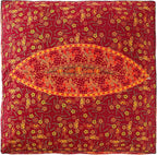 Popular Handicrafts Floor Pillow Cushion Cover - Hippie Elephant Mandala Square Ottoman Daybed Oversized Cotton Cushion Cover with Heavy Duty Zipper - Dog-Pets Bed, 35" Maroon