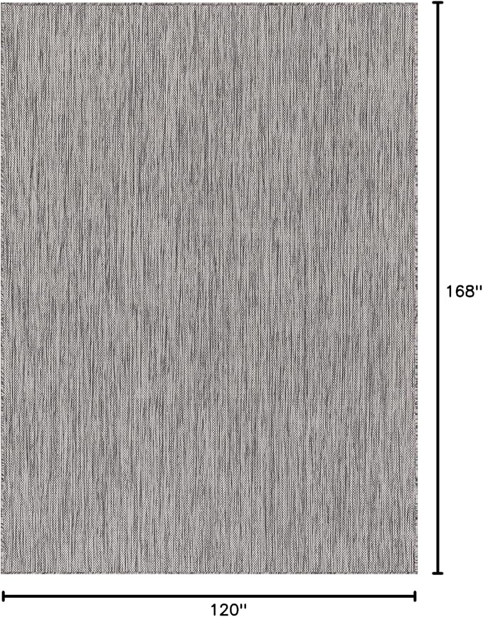 Washable Indoor Outdoor Rug 10x14 Weather Resistant Area Rugs Modern Solid for Porch Deck Balcony Backyard Patio Outside Carpet (10 X 14 Silver Grey)