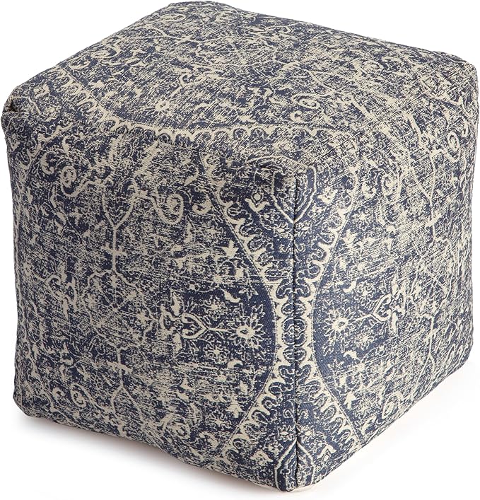 Anji Mountain Pouf Ottoman Foot Rest, Handmade Ottoman Pouf, Comfortable Foot Stool, Decorative Floor Seating for Living Room Decor, Bedroom & Home Décor Accent - Hanalei