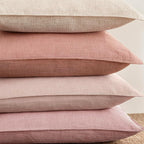 Foindtower Pack of 2, Decorative Linen Soild Throw Pillow Covers Soft Accent Cushion Euro Case Boho Farmhouse Pillowcase for Chair Couch Sofa Bedroom Living Room Home Decor 26 x 26 Inch Rose Pink