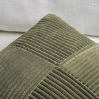 Fancy Homi 2 Packs Olive Green Lumbar Decorative Throw Pillow Covers 16x26 Inch for Living Room Couch Bed, Farmhouse Boho Home Decor, Soft Striped Corduroy Rectangle Accent Cushion Case 65x40 cm