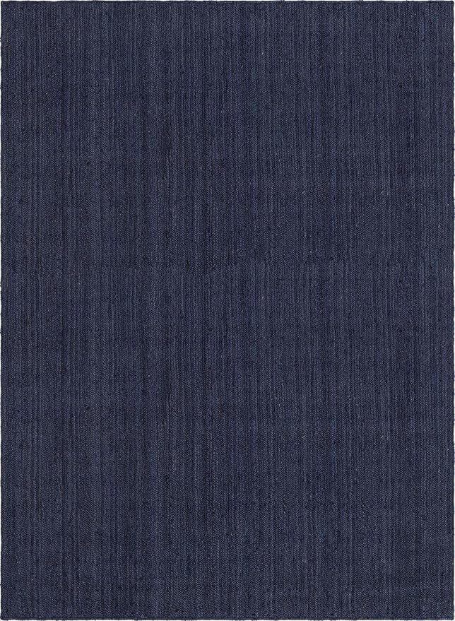 Unique Loom Braided Jute Collection Classic Quality Made Natural Hand Woven Area Rug (12' 2 x 16' 0 Rectangular, Navy Blue)