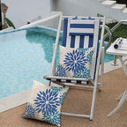 DFXSZ Blue Flower Pillow Covers 20x20 Inch Set of 2 Dark and Light Blue Colored Pillow Farmhouse Outdoor Waterproof Decor for Patio Funiture Garden Summer Floral Square Polyester Pillow Covers 002E20