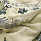 Snycler Boho Throw Blanket for Bed - 100% Cotton Ultra Soft Rustic Quilt Green Hummingbird Printed Farmhouse Decor Bed Blankets,80"×90" All Season Rustic Throw for Sofa Couch Chair