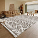 RUGSURE Washable Area Rugs 3' x 5 ' - 1/6 Thick - Moroccan-Inspired -Stain & Water Resistant Non-Slip - Resistant Rug for Living Room, Bedroom, Nursery, Pet & Child Friendly (Brown)