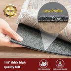 BAGAIL Felt and Natural Rubber Backing Rug Pads 1/8” Thick, 4 x 6 Ft Non Slip Rug Gripper Keep Rugs in Place, Under Area Rug Protective Cushioned Pads, Carpet Runners, Hardwood Floors Protection