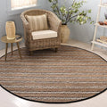 SAFAVIEH Natural Fiber Collection Area Rug - 7' Round, Black & Natural, Flatweave Jute & Cotton, Ideal for The Entryway, Living Room, Foyer, Bedroom (NFB655Z)