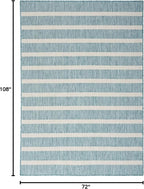 Nourison Home Positano Aqua Ivory 6' x 9' Area Rug - Easy Clean, Non Shedding, Bed Room, Living Room, Dining Room, Kitchen (6' x 9')