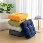 HIGOGOGO 6" Extra Thick Floor Pillow Cushion for Adults, Meditation Cushion Pillow, Large Square Floor Sitting, Tufted Corduroy Cover, for Tatami Living Room or Yoga, 22x22 Inch, Orange