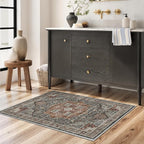 Washable Runner Rug 2x3 Runners for Hallways, Ultra-Thin Carpet Runners for Entryway Anti Slip Backing Runner Rugs for Kitchen Laundry Room Indoor Hallway (Grey/Brown/Tan)