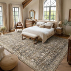 Washable Rugs for Living Room: 10x14 Area Rugs for Bedroom Ultral Soft Non-Slip Stain Resistant Vintage Boho Large Carpet for High-Traffic Dining Room - Farmhouse Decor