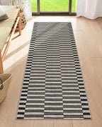Lahome Elance Striped Easy Jute Entryway Runner, 2x6 Kitchen Mats for Floor Black Rug Runners for Hallways Non Slip Indoor Outdoor Carpet, Farmhouse Non Shedding Carpet for Laundry Porch Corridor
