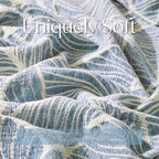 DOWN HOME Chenille Cotton Throw Blanket for Couch, Lightweight Boho Blanket for Bed Sofa Chair Living Room Outdoor Soft Woven Decorative Blanket with Tassel Gift Blue Leaves 55"x60"