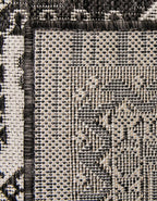 Rugs.com Outdoor Aztec Collection Rug – 13 Ft Square Charcoal Gray Flatweave-Pile Rug Perfect for Living Rooms, Kitchens, Entryways