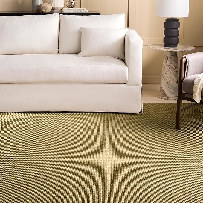 Martha Stewart x SAFAVIEH Area Rug Collection - 9' x 12', Green, Sisal & Jute, Farmhouse Style, Ideal for Living Room, Bedroom, Office, Dining Space (MSR9501Y)