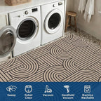 GarveeHome Modern Rainbow Easy Jute 3x5 Rug, Indoor/Outdoor Patio & Entryway Mat, Washable Non-Slip Carpet for Mudroom, Farmhouse Decor, Front Door