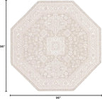 Rugs.com Outdoor Aztec Collection Rug – 8 Ft Octagon Light Gray Flatweave Rug Perfect for Living Rooms, Kitchens, Entryways